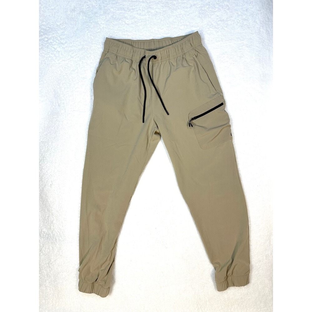 unipro Tan Joggers Mens‎ M Qwick Dry athletic pants cargo pocket